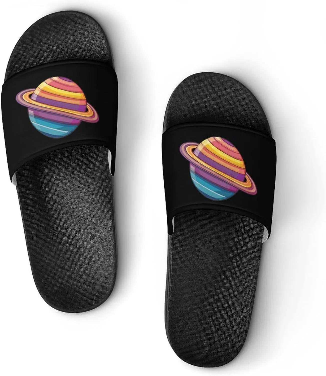 Trans Flag Saturn Human Rights LGBTQ Home Slippers Non-Slip PVC Shower Slippers Open Toe Sandals for Men Women