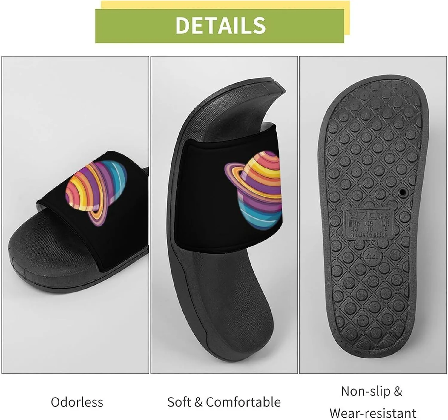 Trans Flag Saturn Human Rights LGBTQ Home Slippers Non-Slip PVC Shower Slippers Open Toe Sandals for Men Women