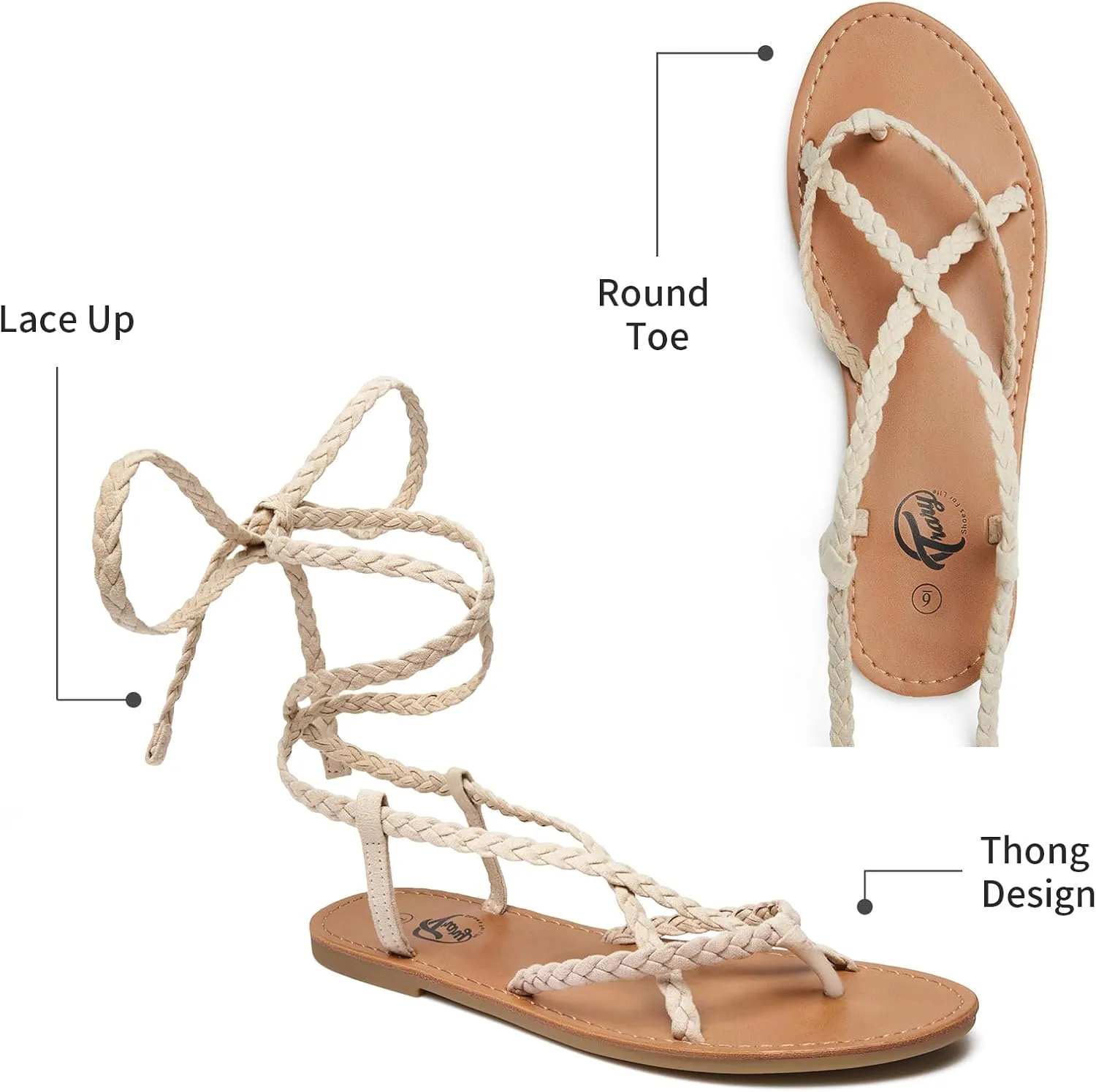 Trary Sandals Women, Lace Up Sandals for Women, Sandals for Women Dressy Summer, Open Toe Gladiator Sandals, Flat Sandals for Women Dressy, Beach Sandals for Women, Summer Sandals for Women 2023