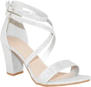 TRENDSUP Women's Open Toe Ankle Strap High Chunky Heel Sandals