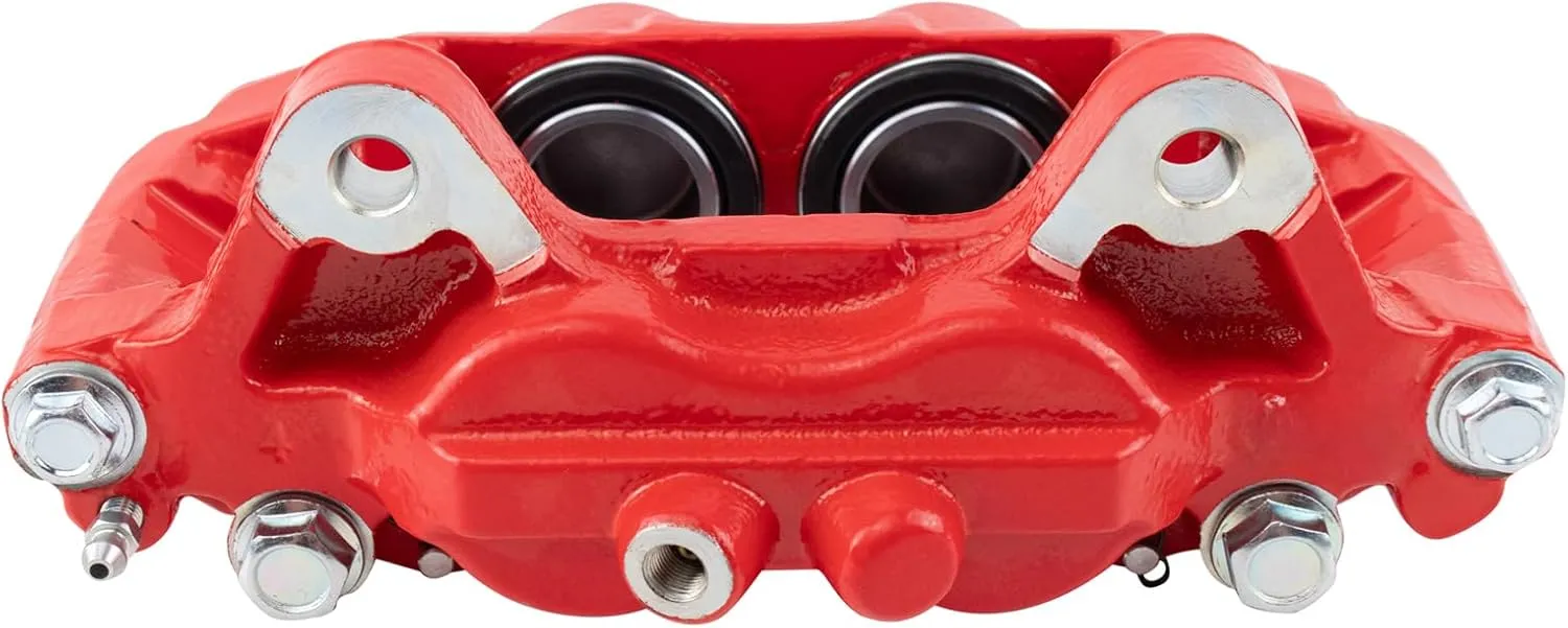 TRQ Front Performance Brake Caliper Set Red Compatible with 2003-2009 Toyota 4Runner 2007-2014 FJ Cruiser 2005-2023 Tacoma