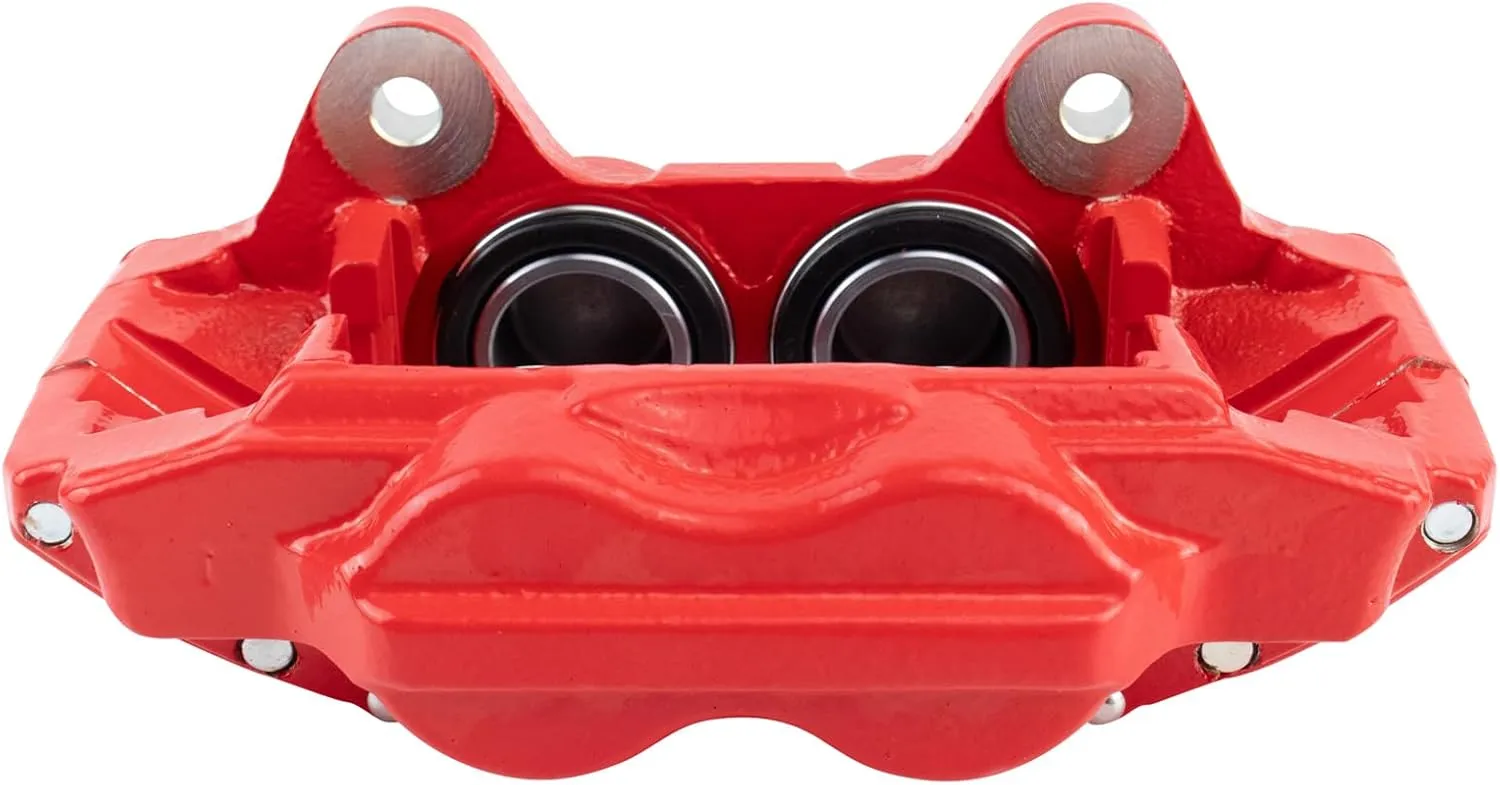 TRQ Front Performance Brake Caliper Set Red Compatible with 2003-2009 Toyota 4Runner 2007-2014 FJ Cruiser 2005-2023 Tacoma