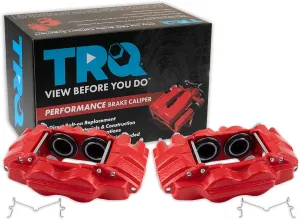 TRQ Front Performance Brake Caliper Set Red Compatible with 2003-2009 Toyota 4Runner 2007-2014 FJ Cruiser 2005-2023 Tacoma