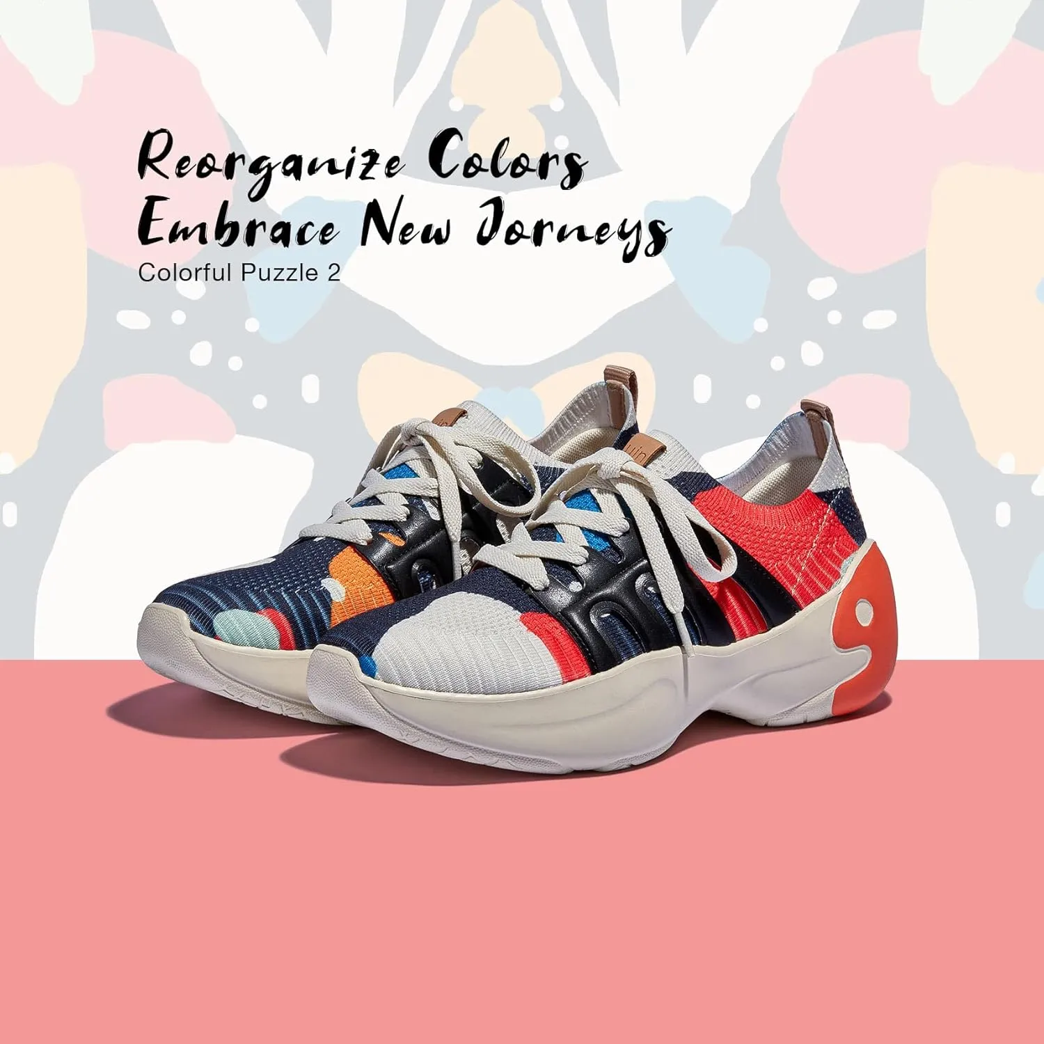 UIN Women's Chunky Fashion Sneakers Walking Casual Comfortable Art Painted Travel Designer Shoes Salamanca