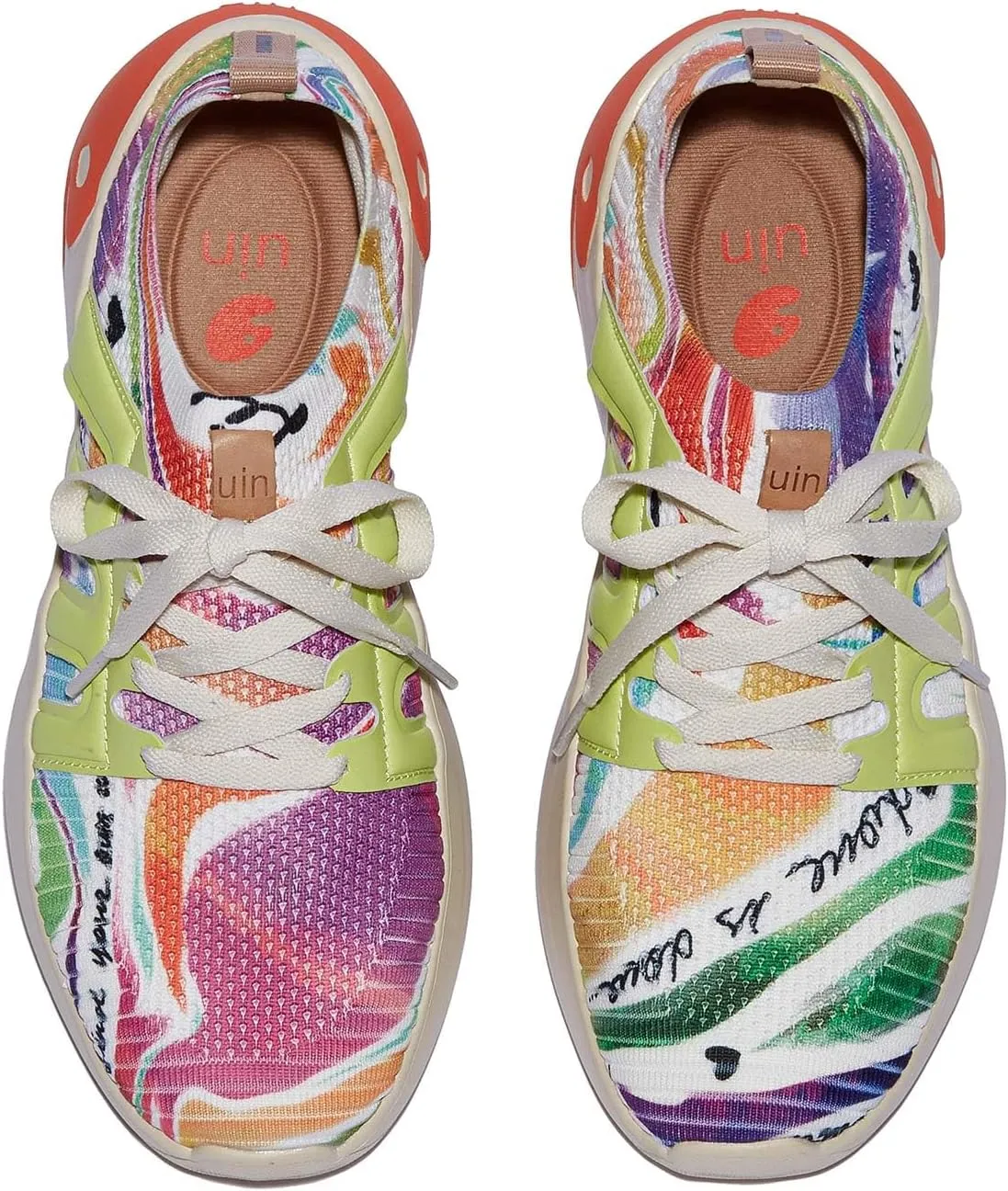 UIN Women's Chunky Fashion Sneakers Walking Casual Comfortable Art Painted Travel Designer Shoes Salamanca