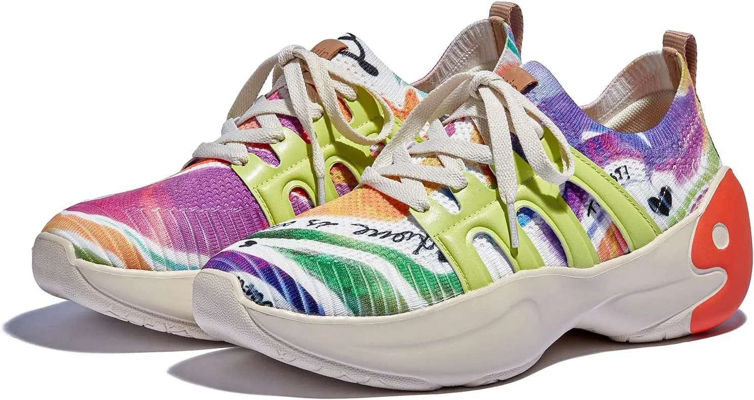 UIN Women's Chunky Fashion Sneakers Walking Casual Comfortable Art Painted Travel Designer Shoes Salamanca