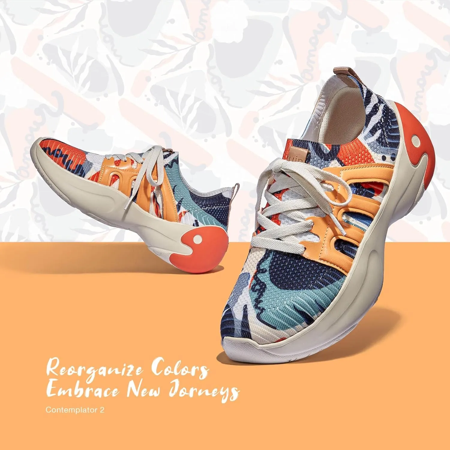 UIN Women's Chunky Fashion Sneakers Walking Casual Comfortable Art Painted Travel Designer Shoes Salamanca