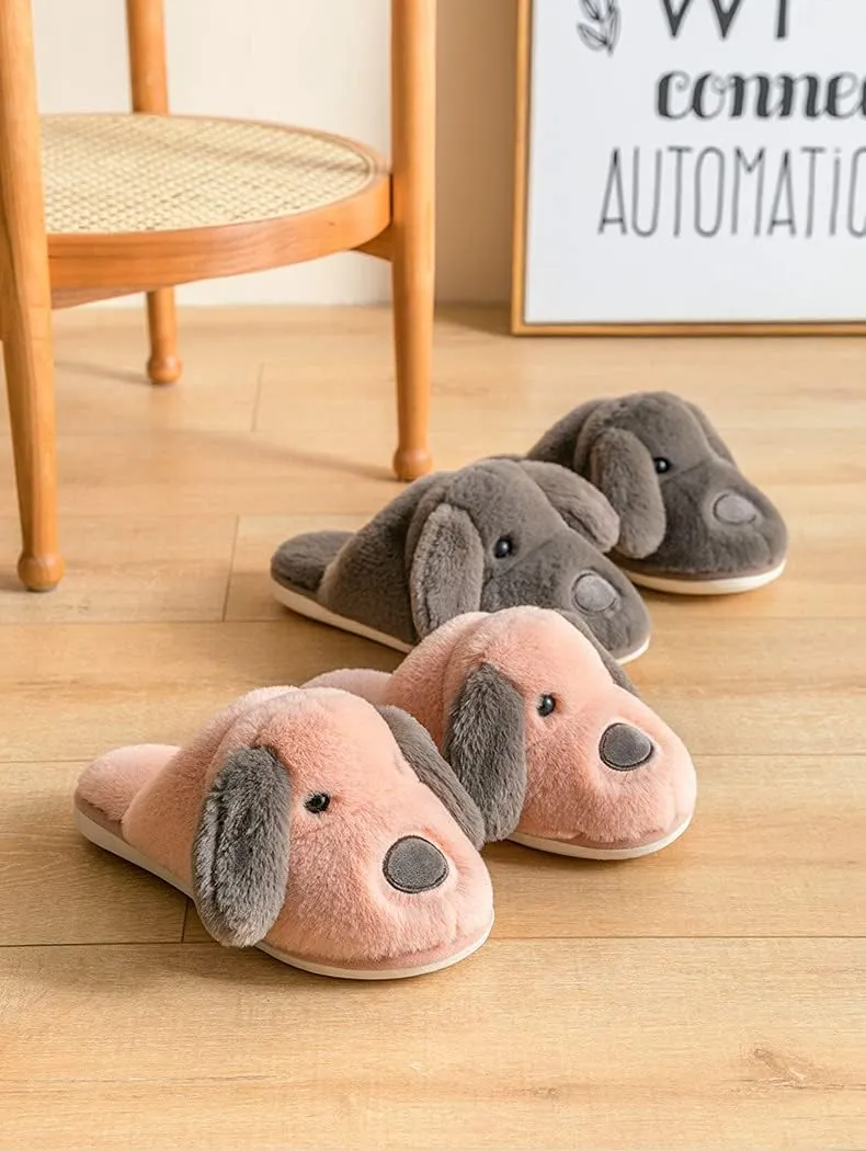 Unisex Cute Animal Winter Warm Thermal Soft Plush Slip-on Shoes Memory Foam Non-Slip Fuzzy Fluffy Home Indoor Bedroom Slippers