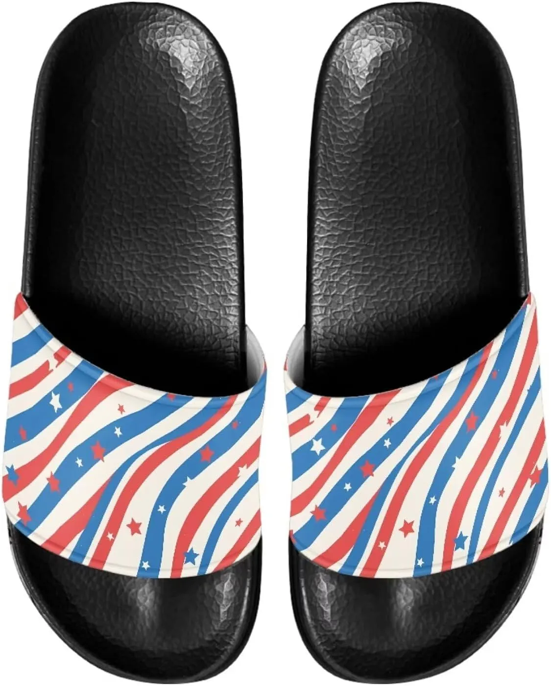 Unisex Slide Sandals with Soft Footbed Comfort Slides for Women and Men, Slide Sandals Leather Size 6-13.5