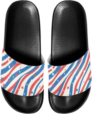 Unisex Slide Sandals with Soft Footbed Comfort Slides for Women and Men, Slide Sandals Leather Size 6-13.5