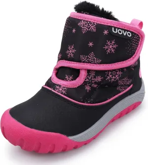 UOVO Kids Boys Winter Snow Boots Ankle Fur Lined Slip Resistant Outdoor Warm Shoes (Toddler/Little Kid)