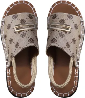 Verdusa Women's Wide Band Flat Sandals Buckle Open Toe Slip on Slippers