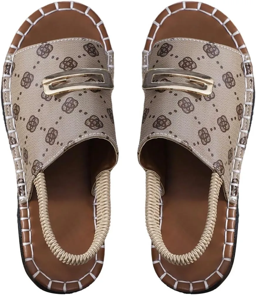 Verdusa Women's Wide Band Flat Sandals Buckle Open Toe Slip on Slippers