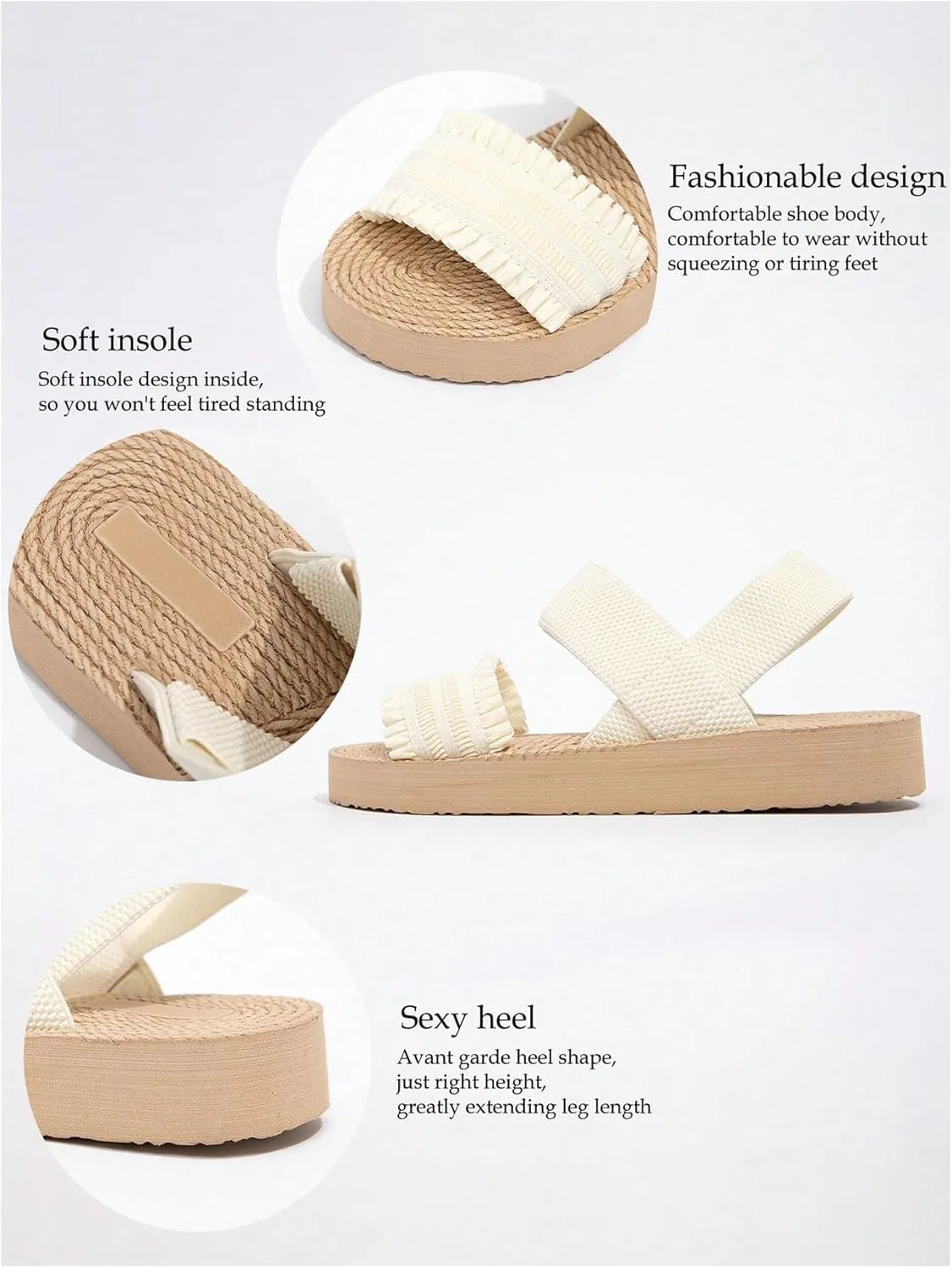 Verdusa Women's Woven Ankle Strap Sandals Double Band Open Toe Braided Summer Flat Shoes