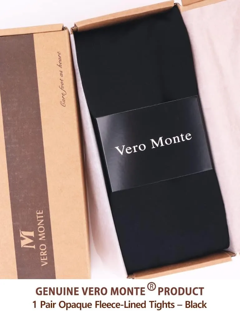VERO MONTE Womens Opaque Fleece Lined Tights Colorful Warm Winter Thermal Tights