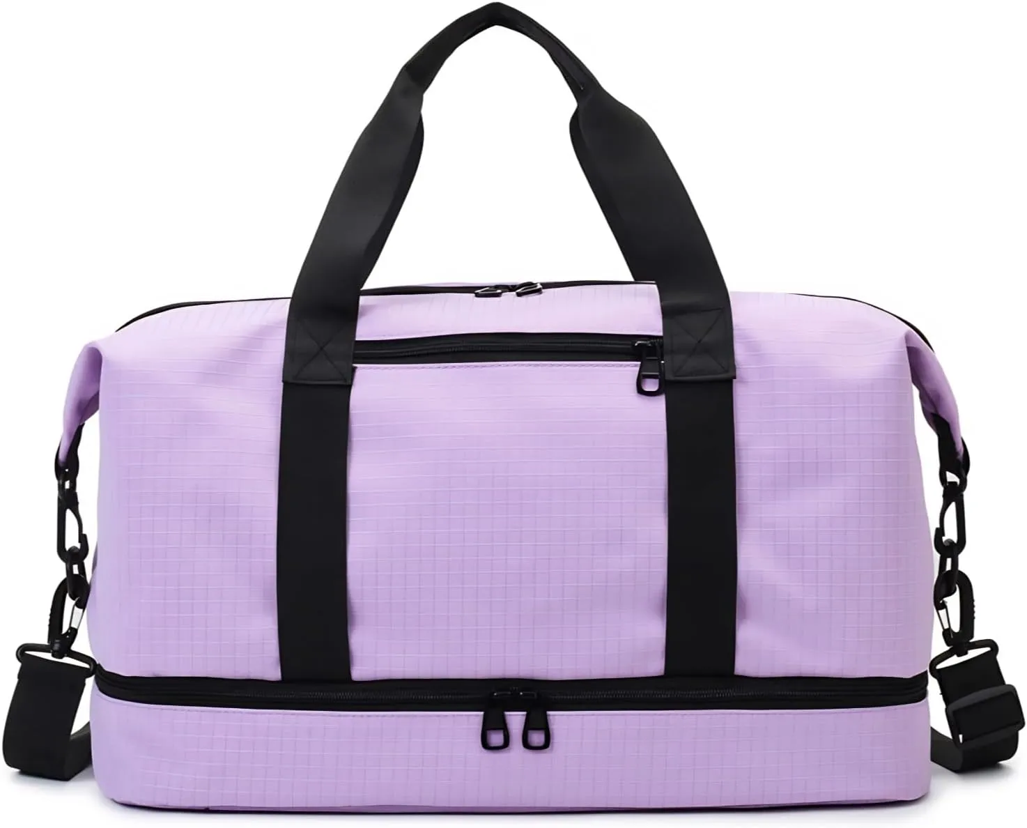 Versatile Sports Bag for Women Men - Multipurpose Gym and Travel Duffel with Wet Dry Compartment, Independent Shoe Storage, and Detachable Shoulder Strap (Purple)