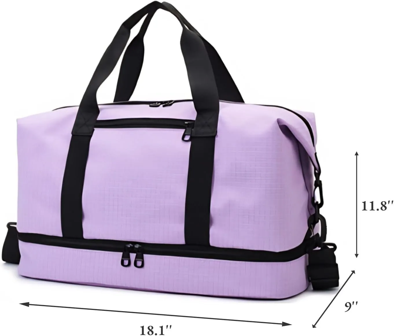 Versatile Sports Bag for Women Men - Multipurpose Gym and Travel Duffel with Wet Dry Compartment, Independent Shoe Storage, and Detachable Shoulder Strap (Purple)