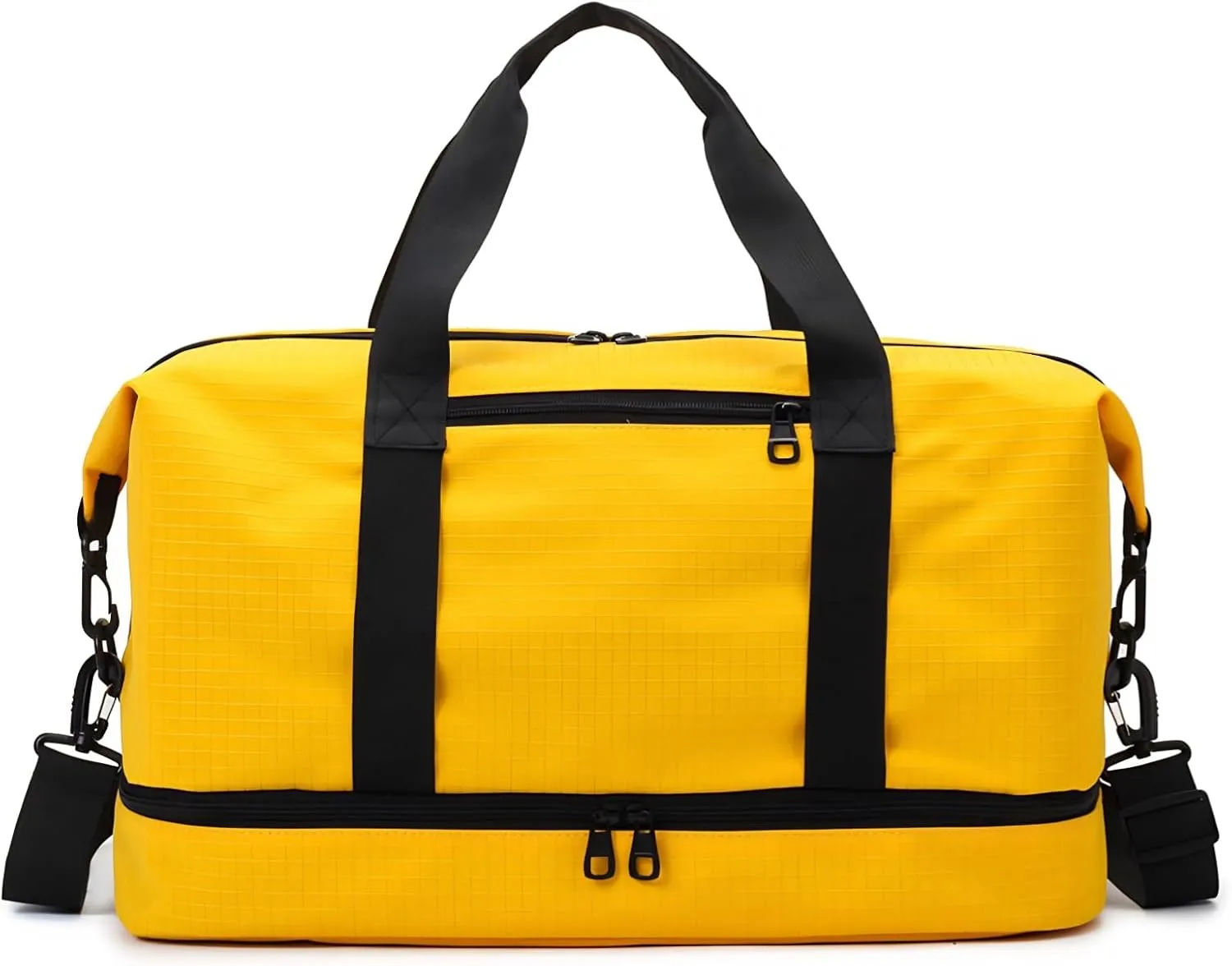 Versatile Sports Bag for Women Men - Multipurpose Gym and Travel Duffel with Wet Dry Compartment, Independent Shoe Storage, and Detachable Shoulder Strap (Yellow)