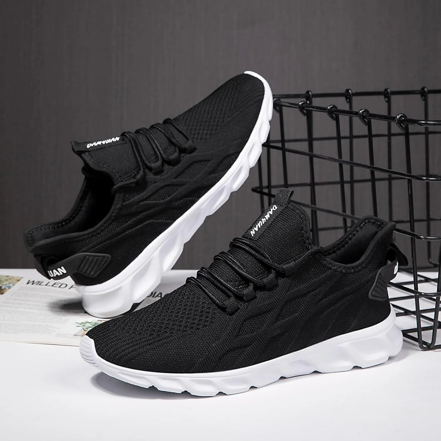 WCIDFY Men's Running Shoes Gym Tennis Work Shoes for Men Mesh Lightweight Athletic Sports Fashion Workout Casual Sneakers