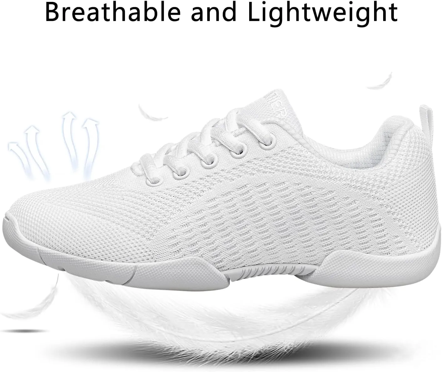 White Cheer Shoes for Girls Youth Cheerleading Shoes Dance Tumbling Sneakers Tennis Hip Hop Walking Sneakers