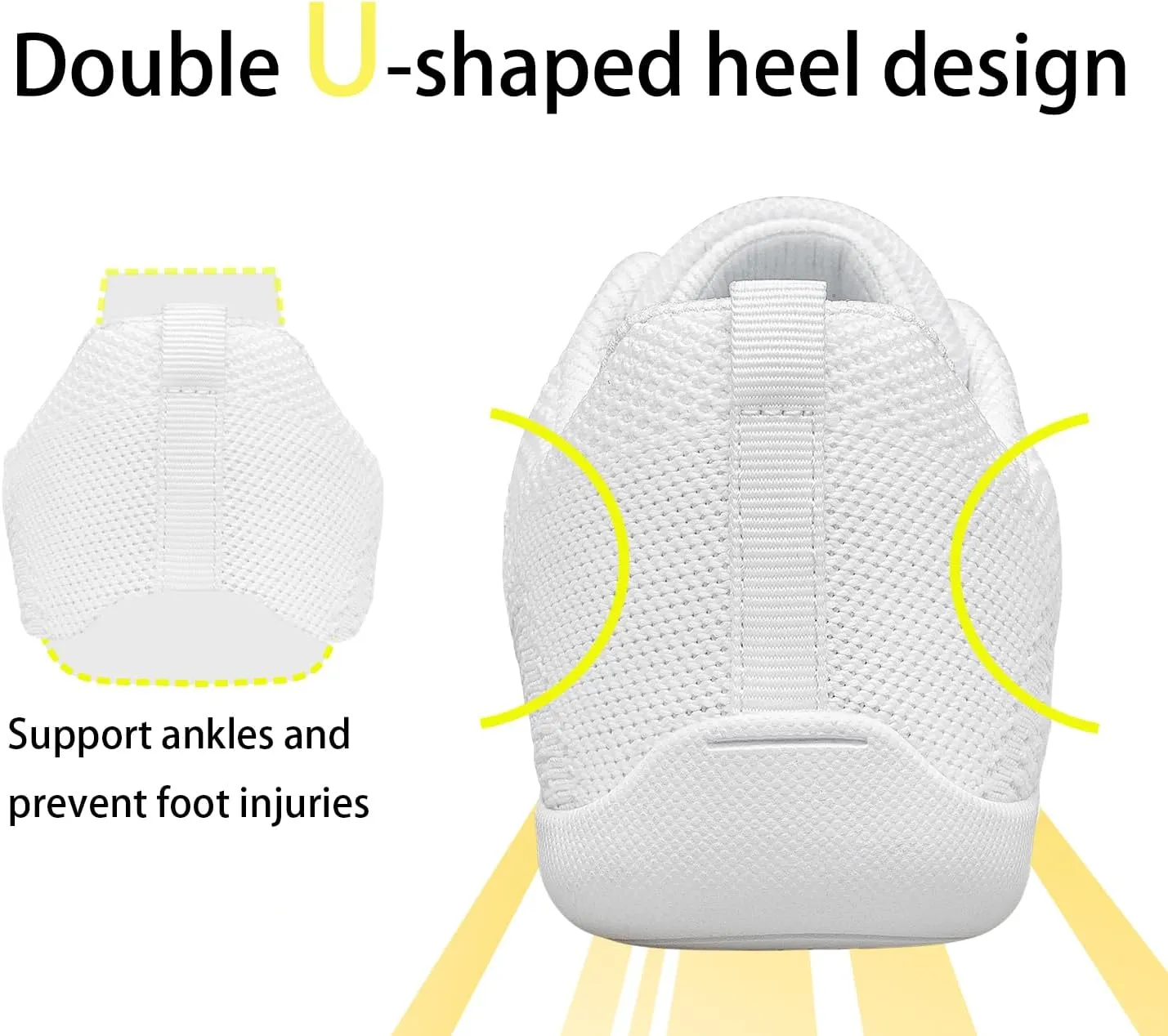 White Cheer Shoes for Girls Youth Cheerleading Shoes Dance Tumbling Sneakers Tennis Hip Hop Walking Sneakers