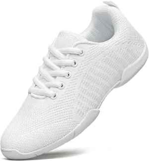 White Cheer Shoes for Girls Youth Cheerleading Shoes Dance Tumbling Sneakers Tennis Hip Hop Walking Sneakers