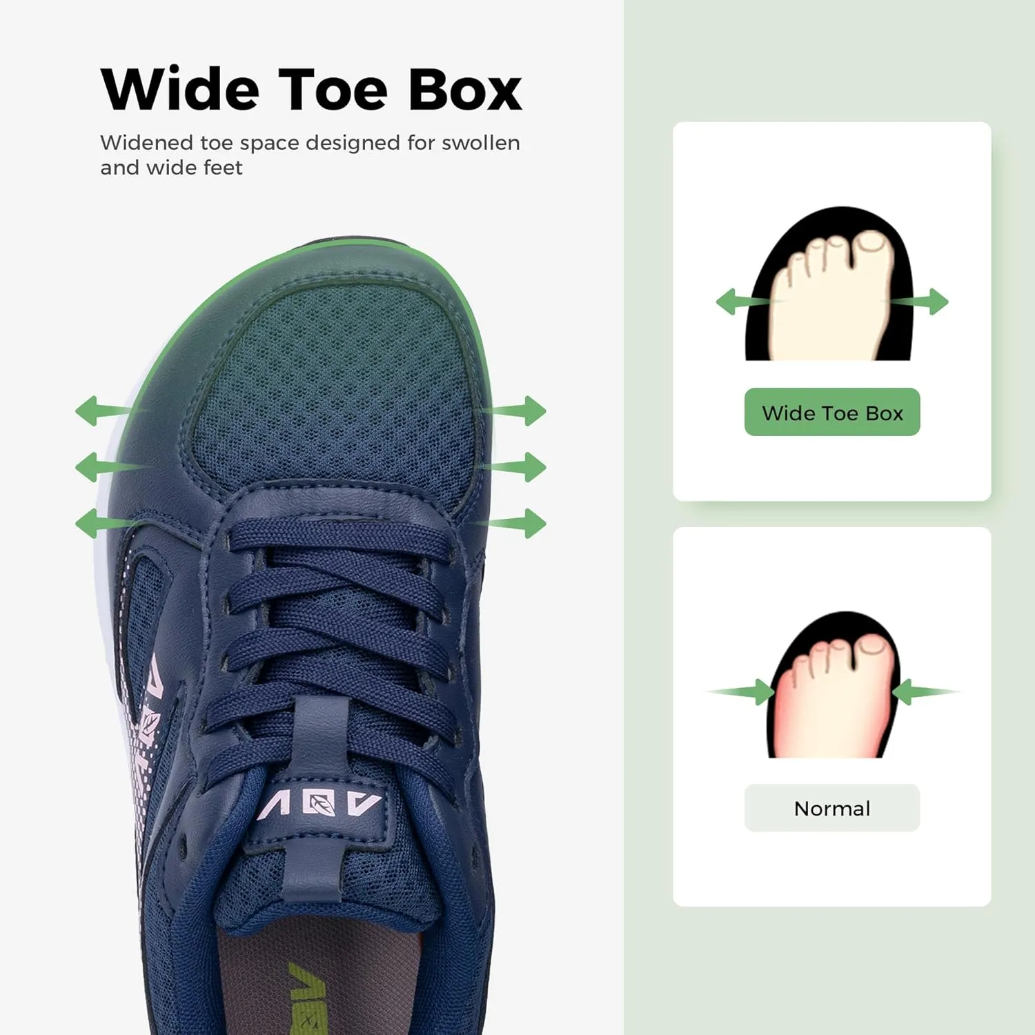 Wide Toe Box Shoes Women with Arch Support Orthotic Plantar Fasciitis Walking Shoes Air Tennis Sneakers