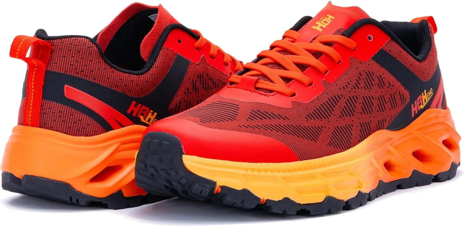 Wide Trail Running Shoes for Mens - FALKON 1.0 Waterproof Hiking Sneakers Wide Width for Outdoor with Jet-Holes Sole