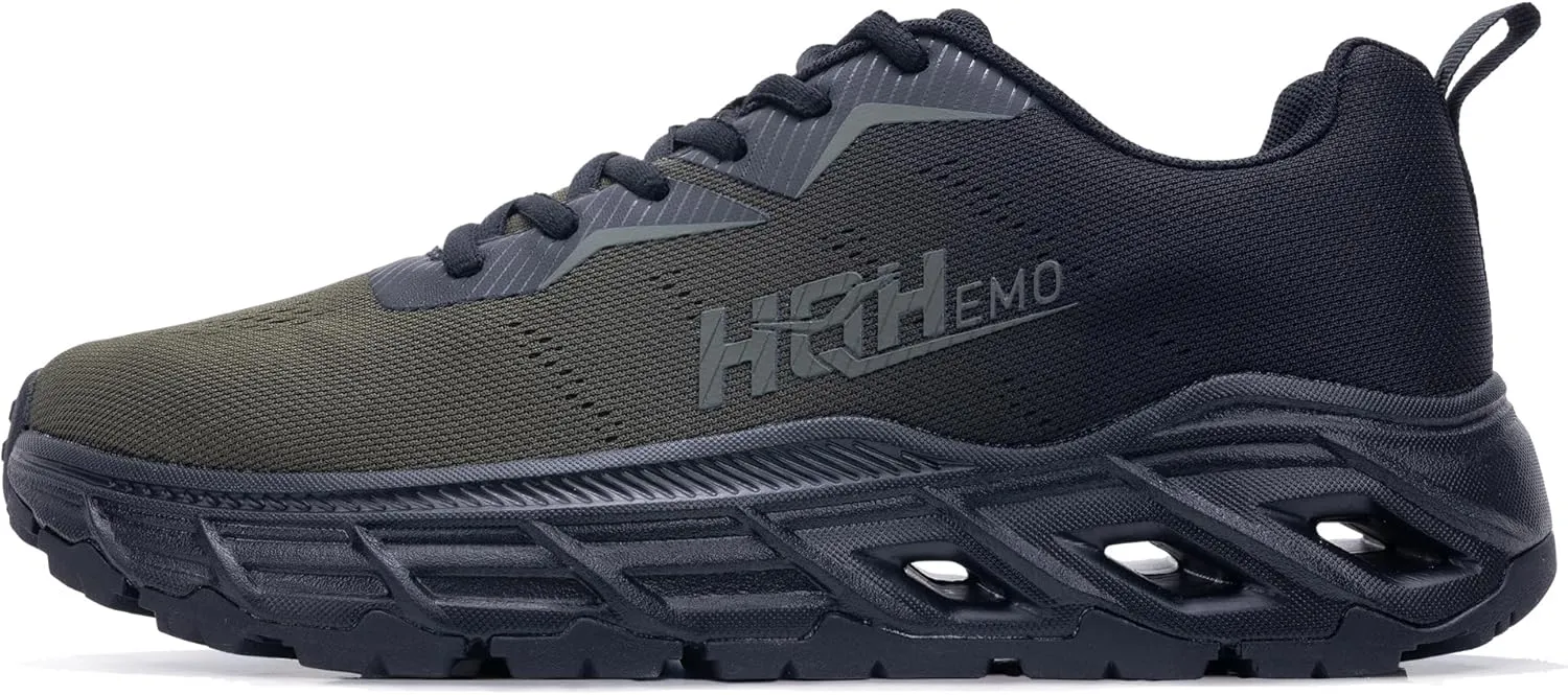 Wide Trail Running Shoes for Mens - FALKON 1.0 Waterproof Hiking Sneakers Wide Width for Outdoor with Jet-Holes Sole