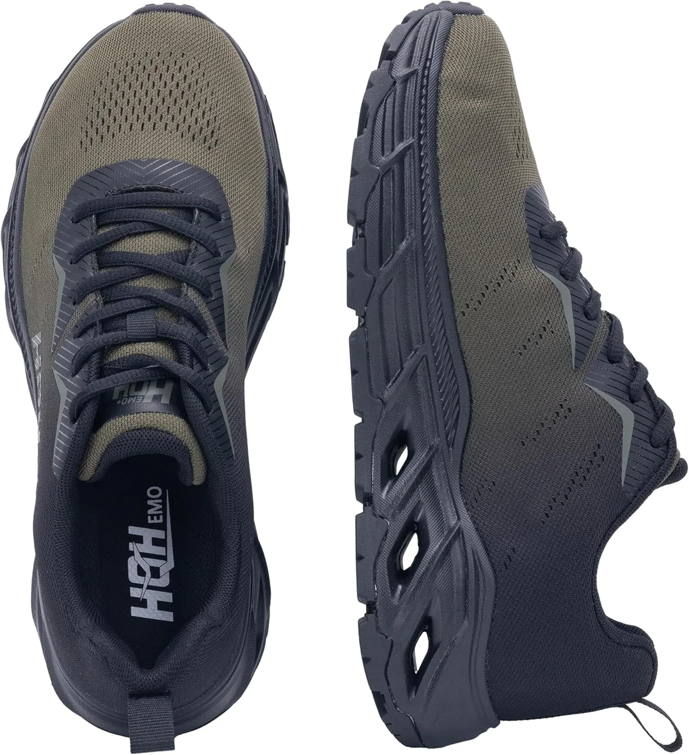 Wide Trail Running Shoes for Mens - FALKON 1.0 Waterproof Hiking Sneakers Wide Width for Outdoor with Jet-Holes Sole