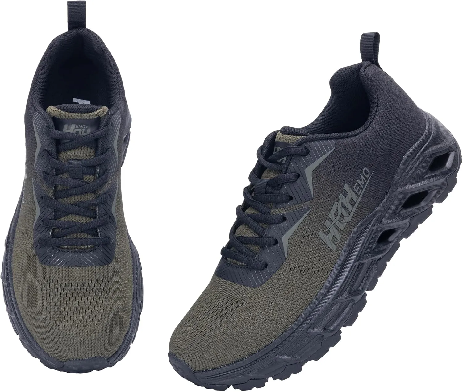 Wide Trail Running Shoes for Mens - FALKON 1.0 Waterproof Hiking Sneakers Wide Width for Outdoor with Jet-Holes Sole