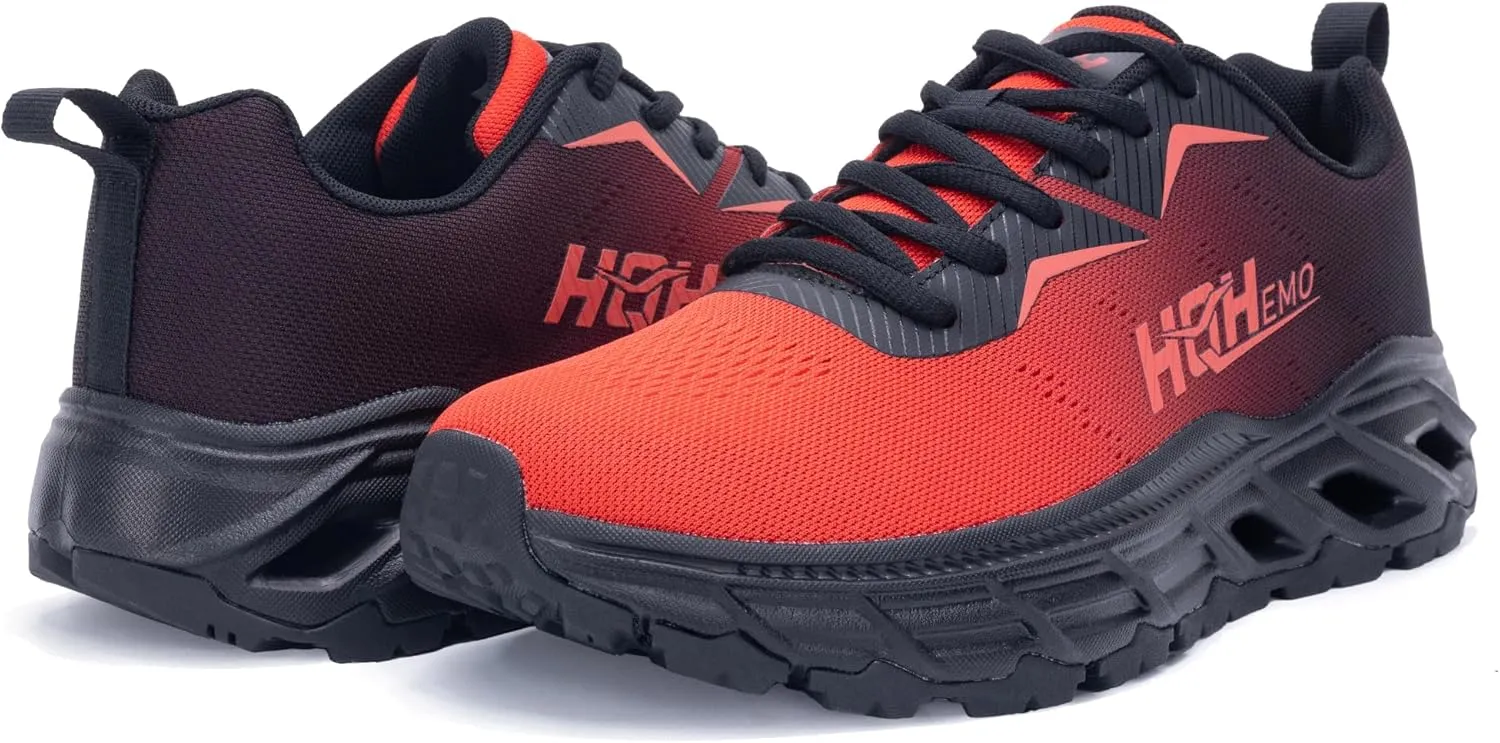 Wide Trail Running Shoes for Mens - FALKON 1.0 Waterproof Hiking Sneakers Wide Width for Outdoor with Jet-Holes Sole