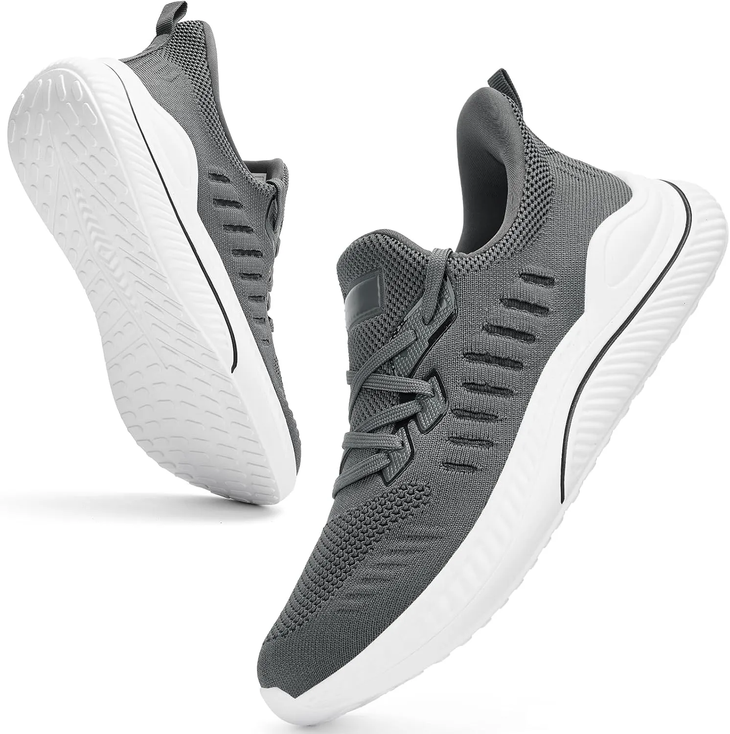 Wide Walking Shoes for Men Slip On Mens Running Shoes Tennis Shoes Lightweight Breathable Walking Sneakers Workout Gym Wide Sneakers