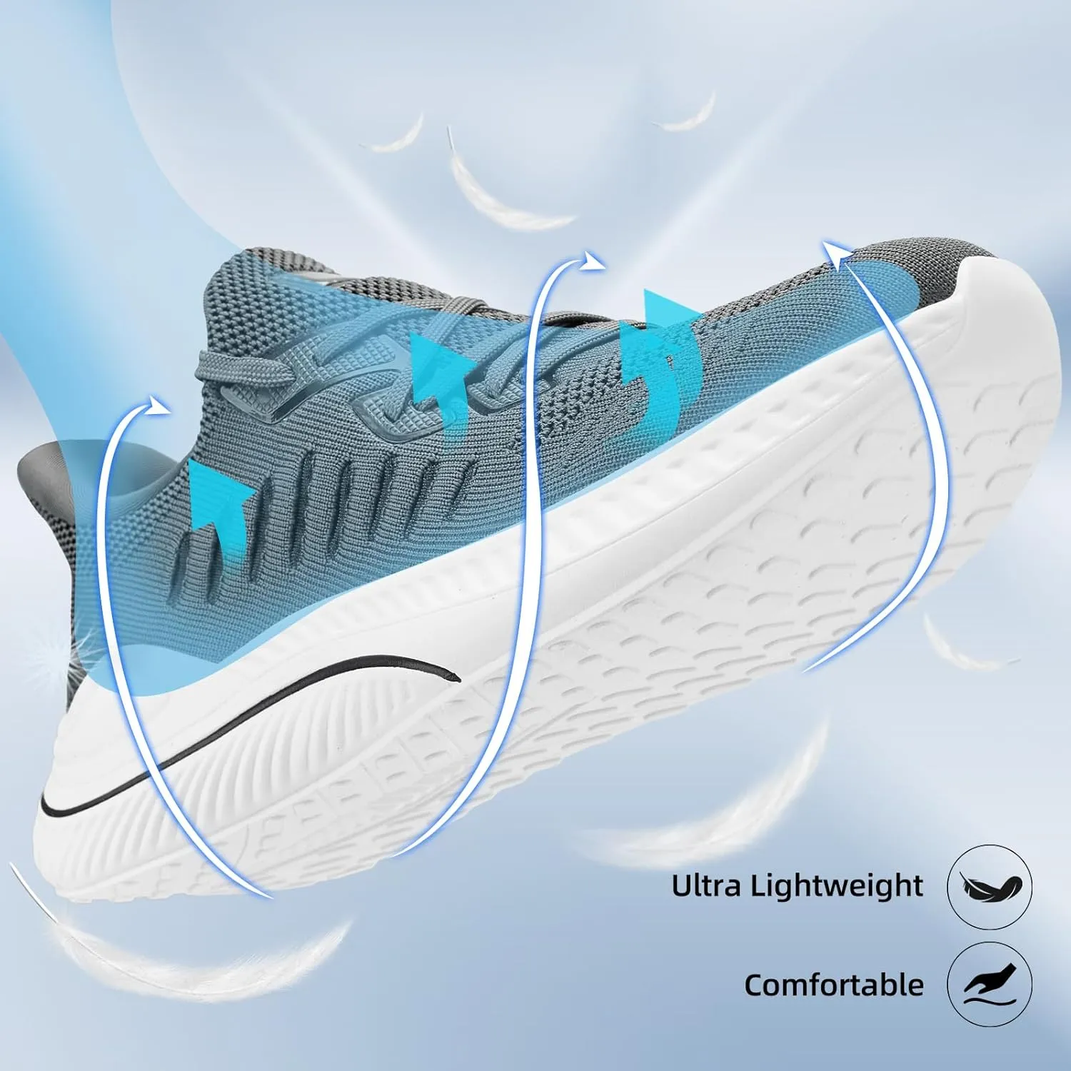 Wide Walking Shoes for Men Slip On Mens Running Shoes Tennis Shoes Lightweight Breathable Walking Sneakers Workout Gym Wide Sneakers