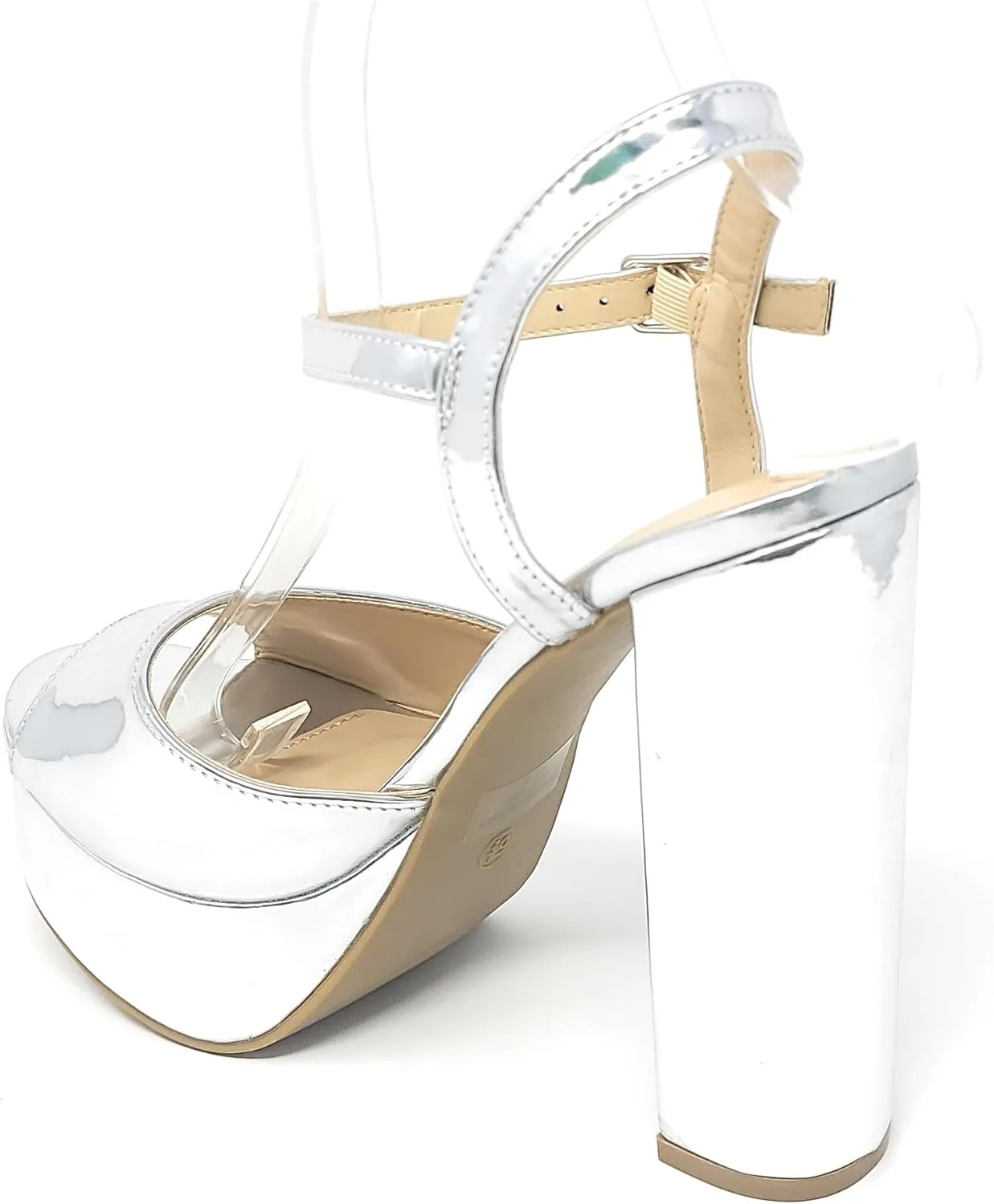 Wild Diva Women's Open Toe Ankle Strap High Heel Sandals