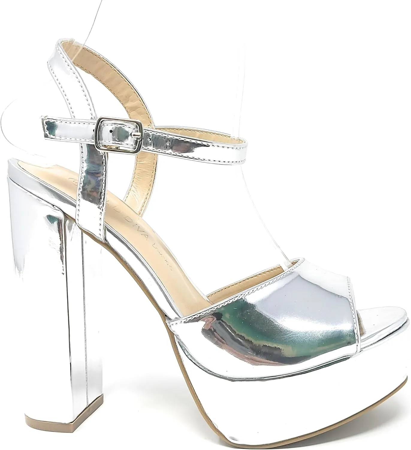 Wild Diva Women's Open Toe Ankle Strap High Heel Sandals