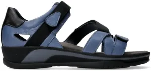 Wolky Women's Flat Sandals, Jeans Savana Leather, 8-8.5