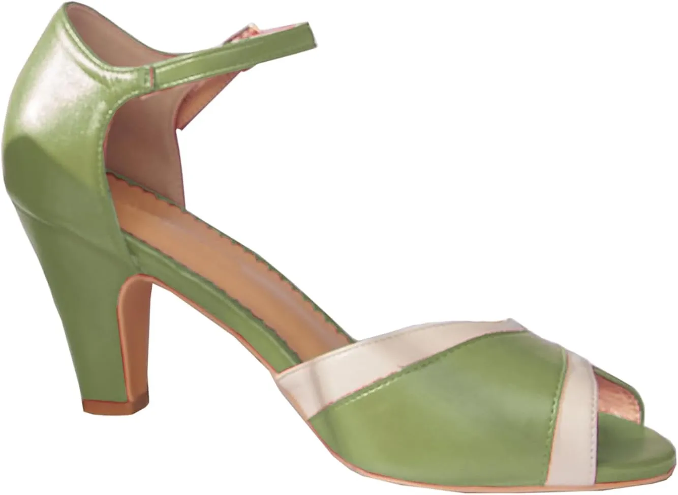 Women Ankle Strap Kitten Heel Sandals Round Open Toe Sandal Pumps Two Tone 3 inch Sandal Kitten Heels Buckle Strap Dress Sandals Shoes Peep Toe Matte Vintage Cute Size 4-11 M US