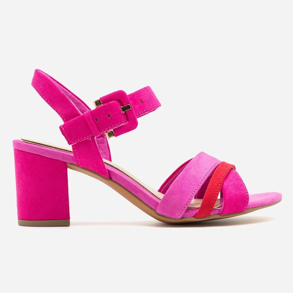 Women Rainbow Heeled Sandals Open Peep Round Toe Ankle Strap Pumps Suede Chunky Block Heels Sandals Multicolored Strappy Summer Dress Shoes Buckle Wedding Party Office Elegant 4-11 M US