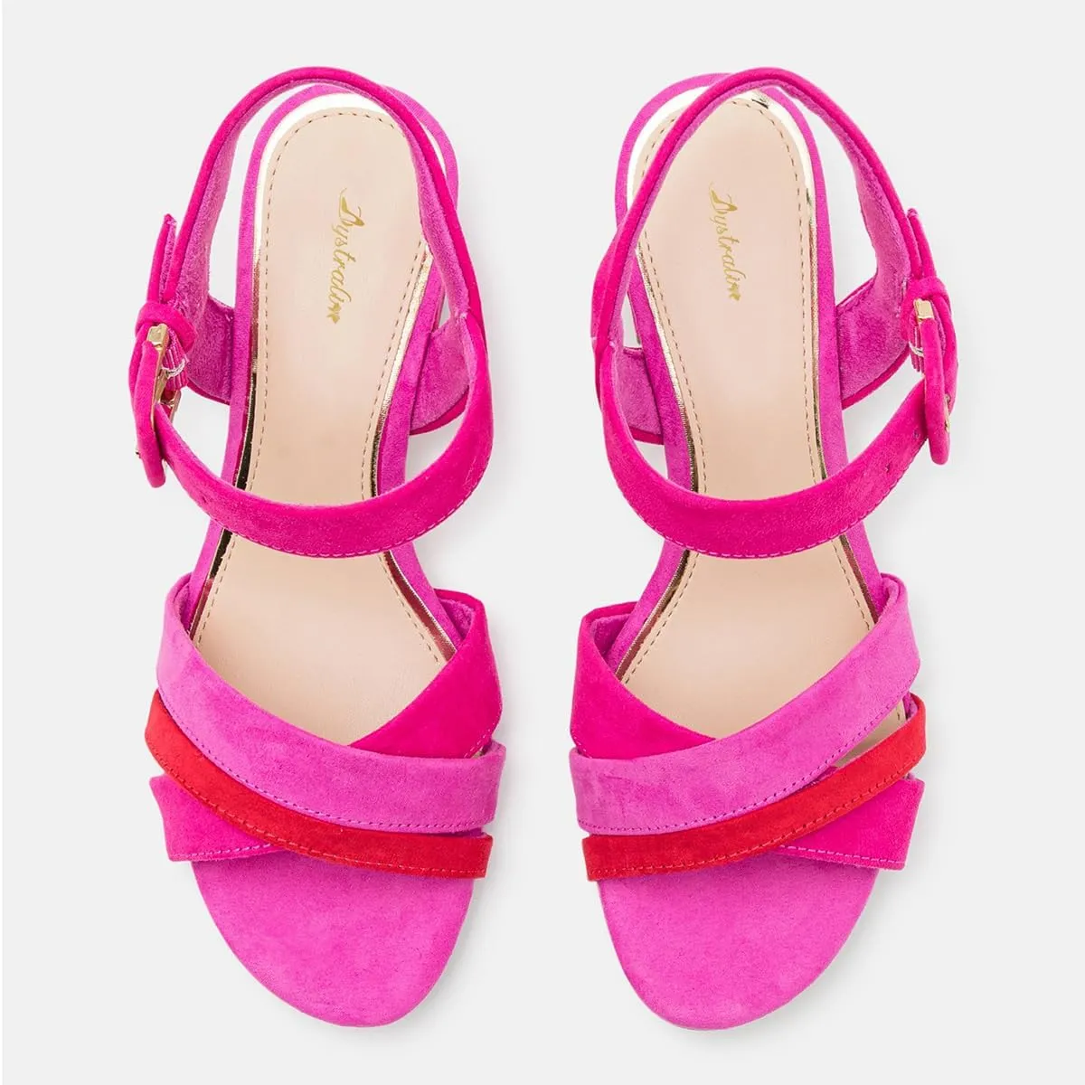 Women Rainbow Heeled Sandals Open Peep Round Toe Ankle Strap Pumps Suede Chunky Block Heels Sandals Multicolored Strappy Summer Dress Shoes Buckle Wedding Party Office Elegant 4-11 M US