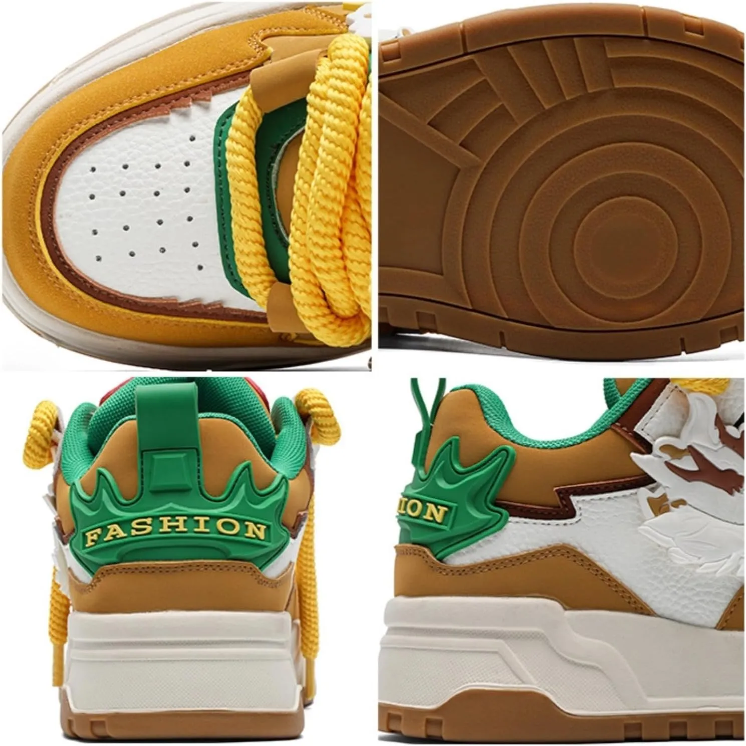 Women, Unique Dragon Chunky Sneakers, Urban Street Platform Shoes, Trendy Y2K Skate Hip Hop Jogging Retro, Limited