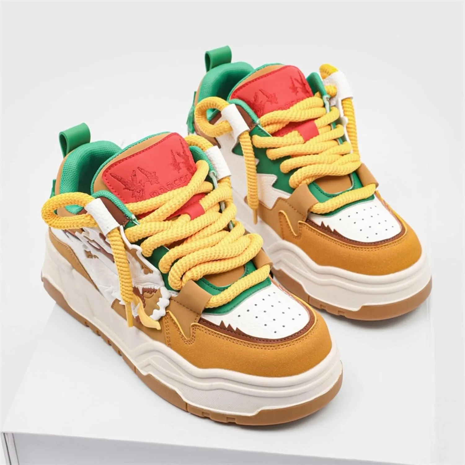 Women, Unique Dragon Chunky Sneakers, Urban Street Platform Shoes, Trendy Y2K Skate Hip Hop Jogging Retro, Limited
