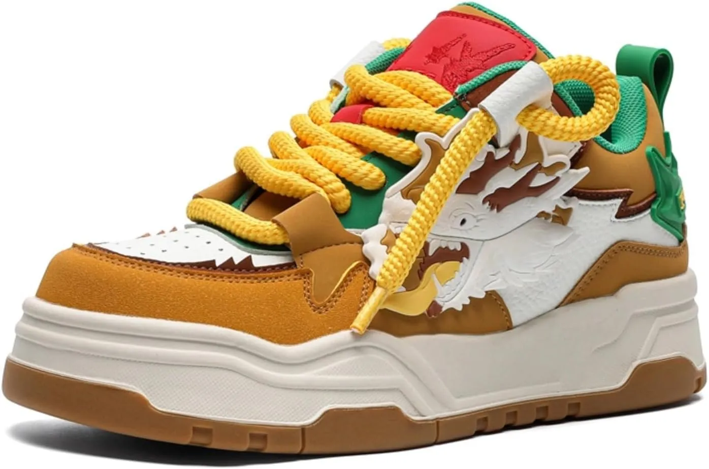 Women, Unique Dragon Chunky Sneakers, Urban Street Platform Shoes, Trendy Y2K Skate Hip Hop Jogging Retro, Limited