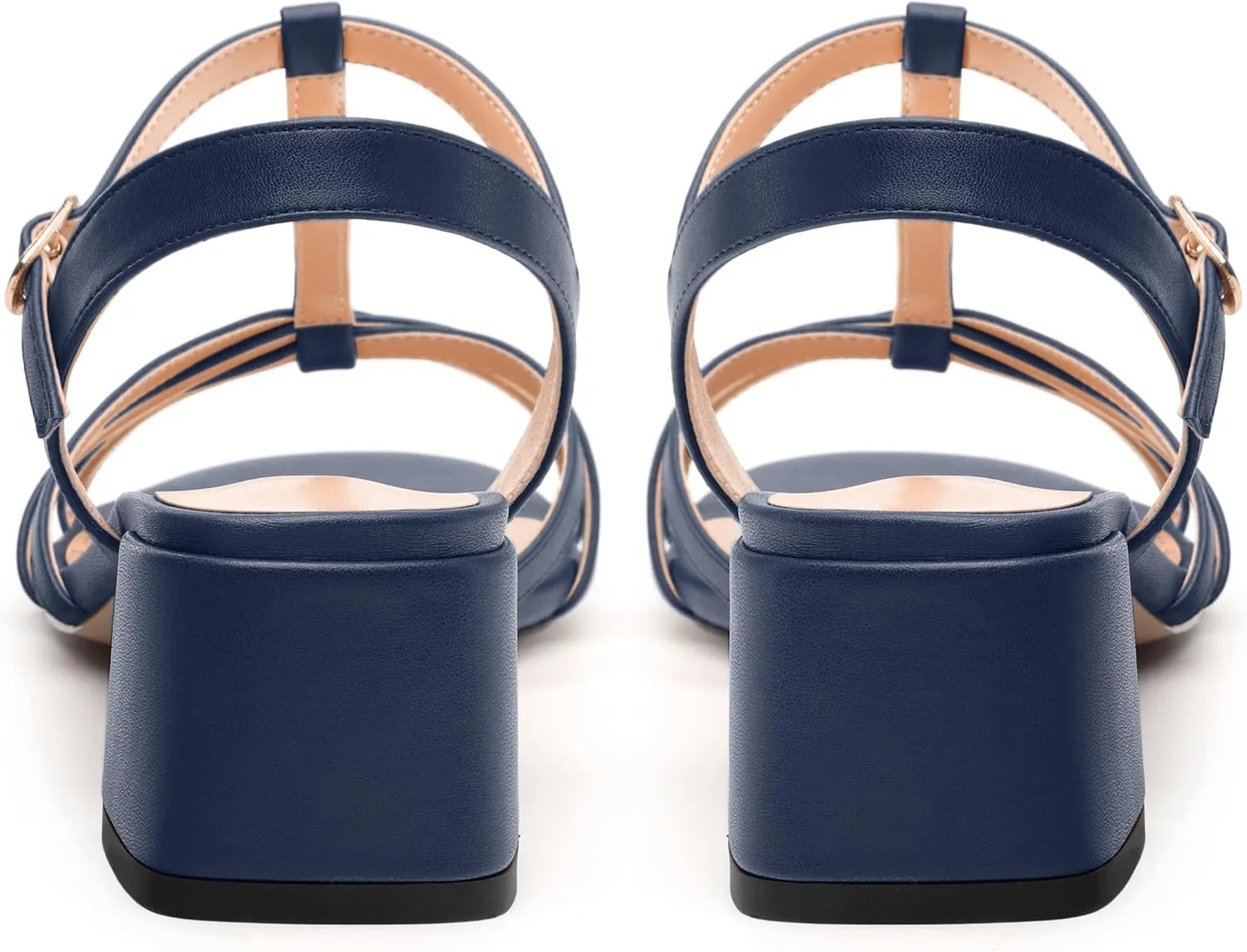 Womens Block Heel Sandals, Open Toe Low Chunky Heel T-strap Sandals for Women, Ankle Strap Sandals with Buckle, Comfort Strappy Sandals 2"