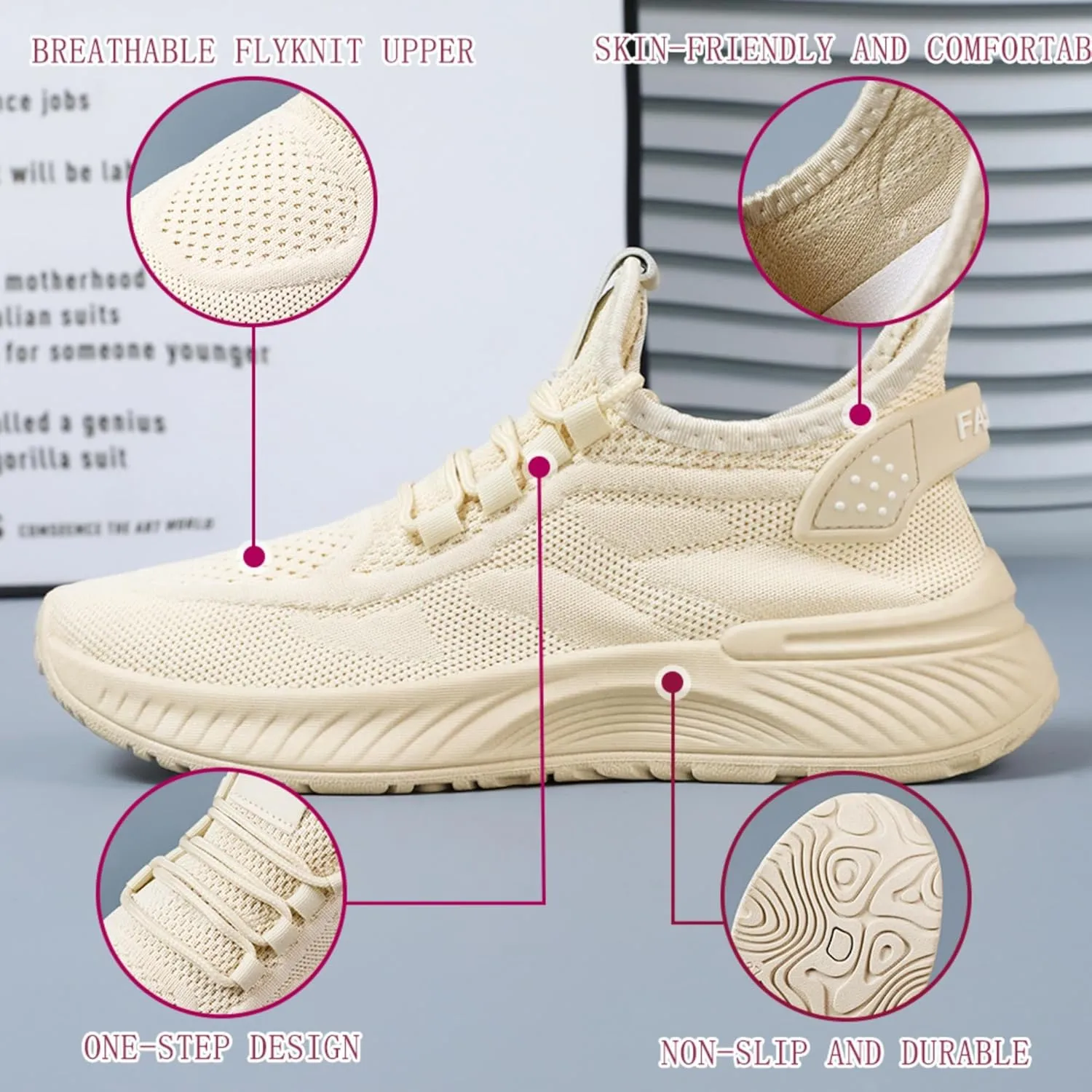 Women's Casual Shoes - Lightweight Comfort Sneakers, Breathable and Non-Slip for Running, Walking, and Everyday Wear