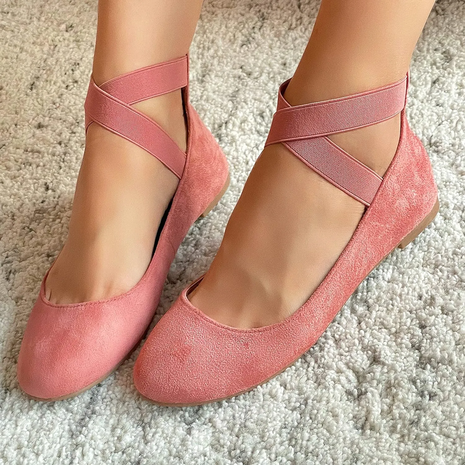 Womens Dana Closed Toe Ankle Strap Slide Flats