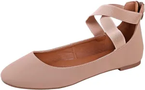 Womens Dana Closed Toe Ankle Strap Slide Flats