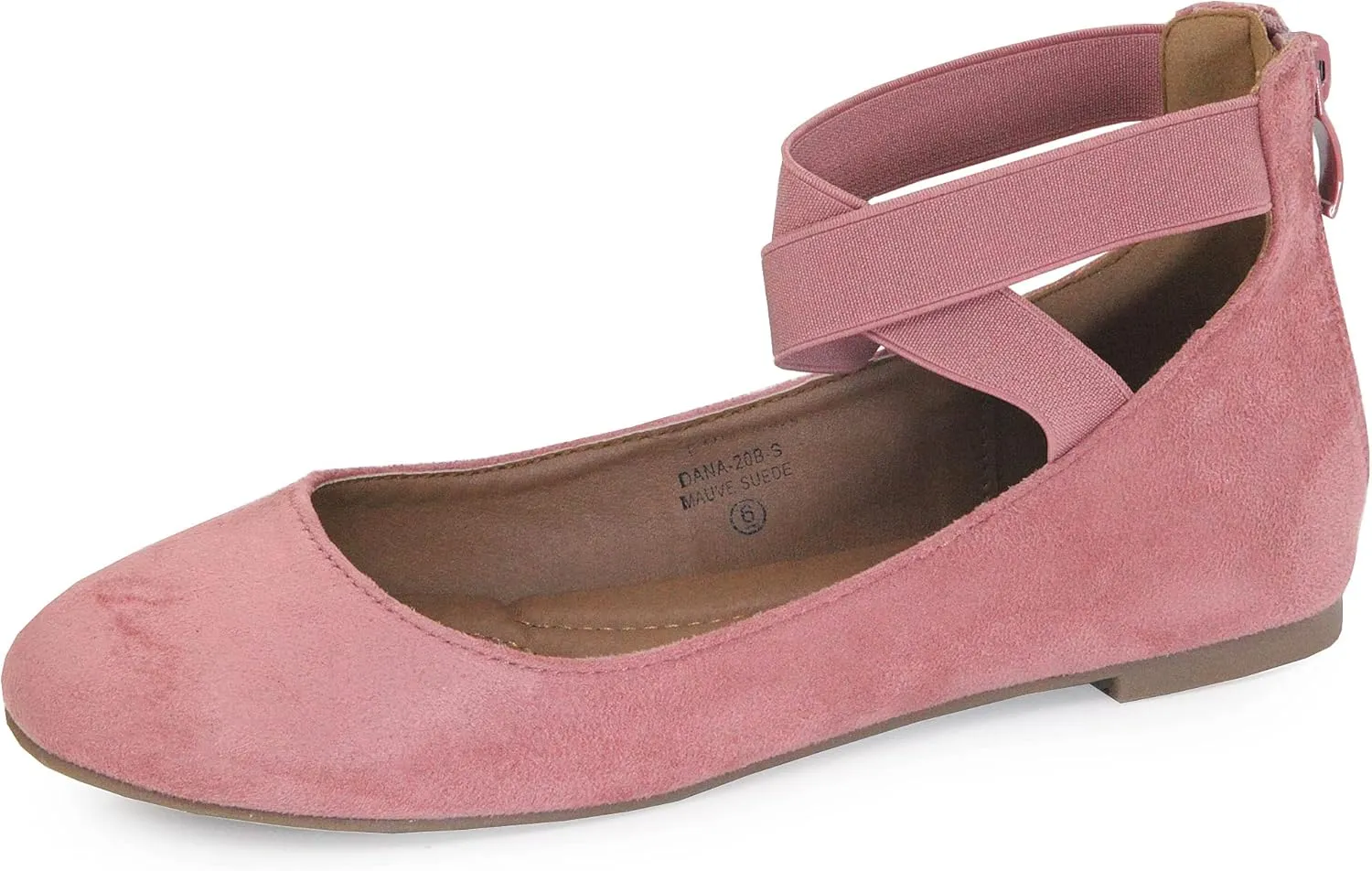 Womens Dana Closed Toe Ankle Strap Slide Flats