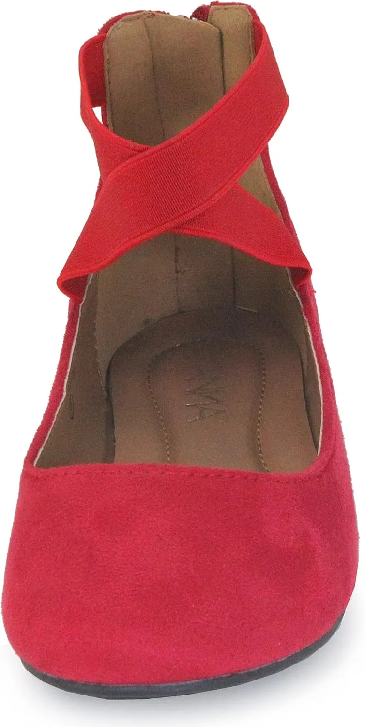 Womens Dana Closed Toe Ankle Strap Slide Flats