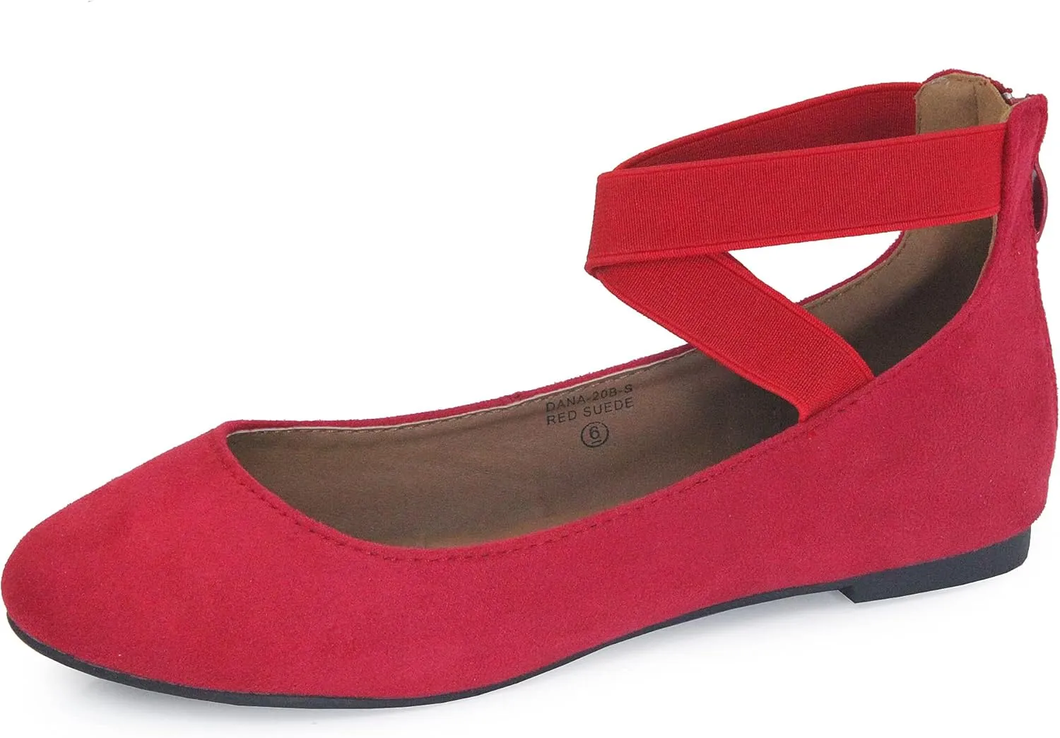 Womens Dana Closed Toe Ankle Strap Slide Flats